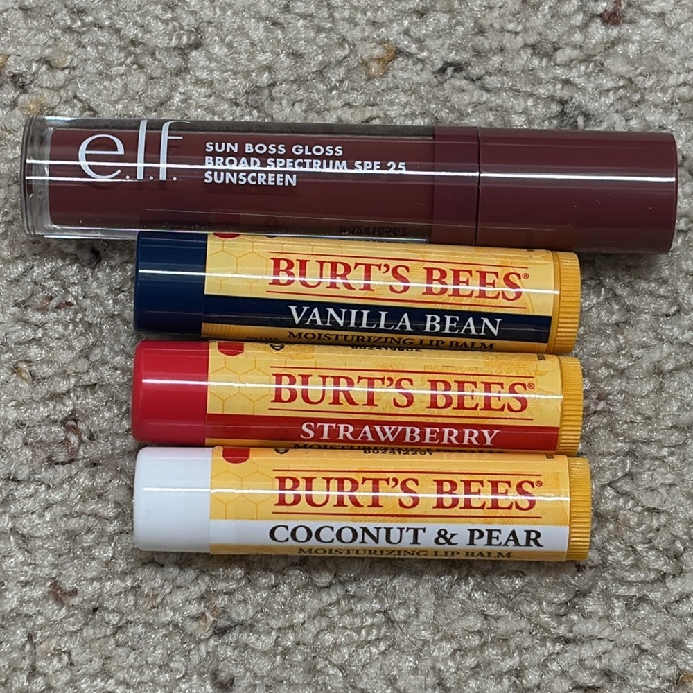 Elf lip gloss & Burt’s Bees lip balm bundle